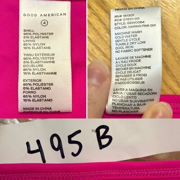 Good American Hot Pink Textured Jacquard Bikini Bottom Size XL High-Cut Adjustab - Picture 4 of 7